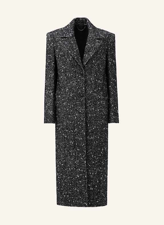 PINXIT Mantel Gerader Mantel SCHWARZ/ WEISS