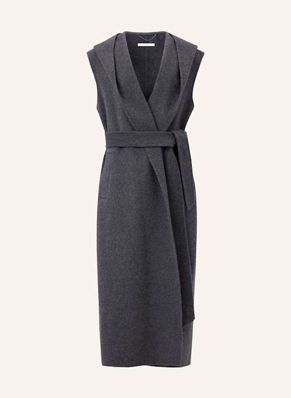 PINXIT Mantel Ärmelloser Wollmantel ECRU