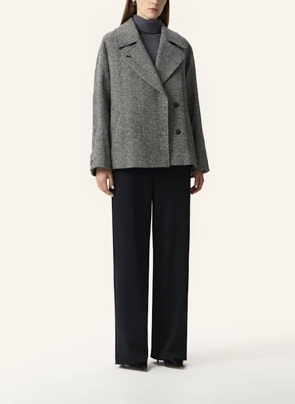 PINXIT Mantel Kurzer Mantel SCHWARZ/ WEISS