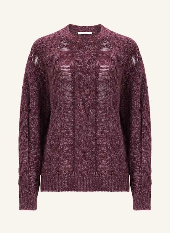 PINXIT Strickpullover Strickpullover DUNKELROT