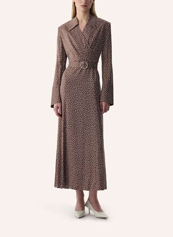 PINXIT Hemdkleid TAUPE/ ECRU