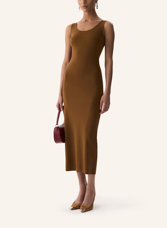 PINXIT Strick Maxikleid BRAUN