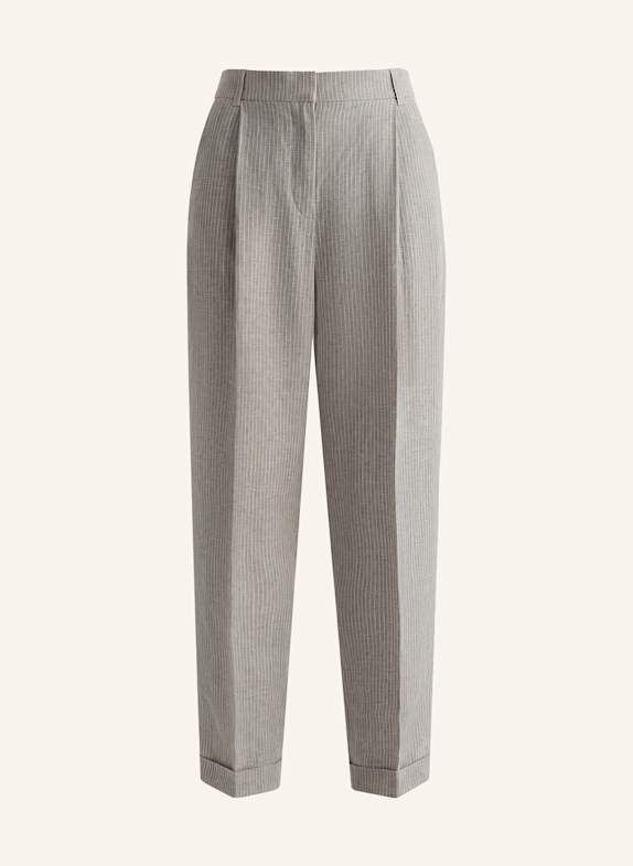 PINXIT Gestreifte Leinenhose ECRU