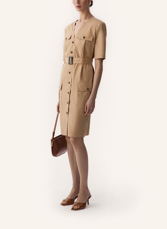 PINXIT Kleid mit Pattentaschen BEIGE