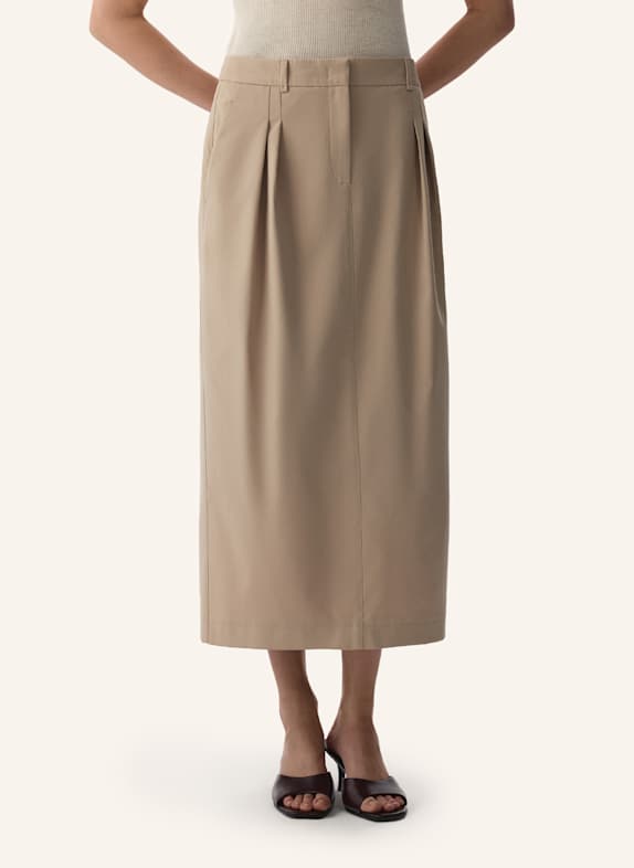 PINXIT Midirock aus Baumwollmix BEIGE