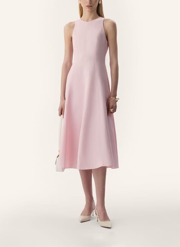 PINXIT Midikleid mit Leinen PINK