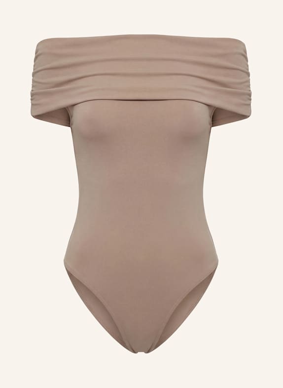 PINXIT Off-Shoulder-Strickbody BEIGE