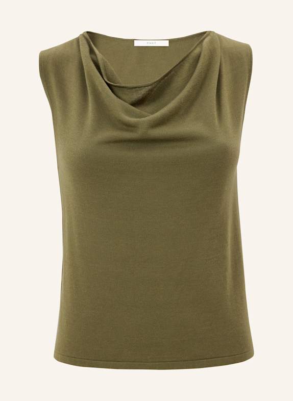 PINXIT Top Strickkapuzentop KHAKI