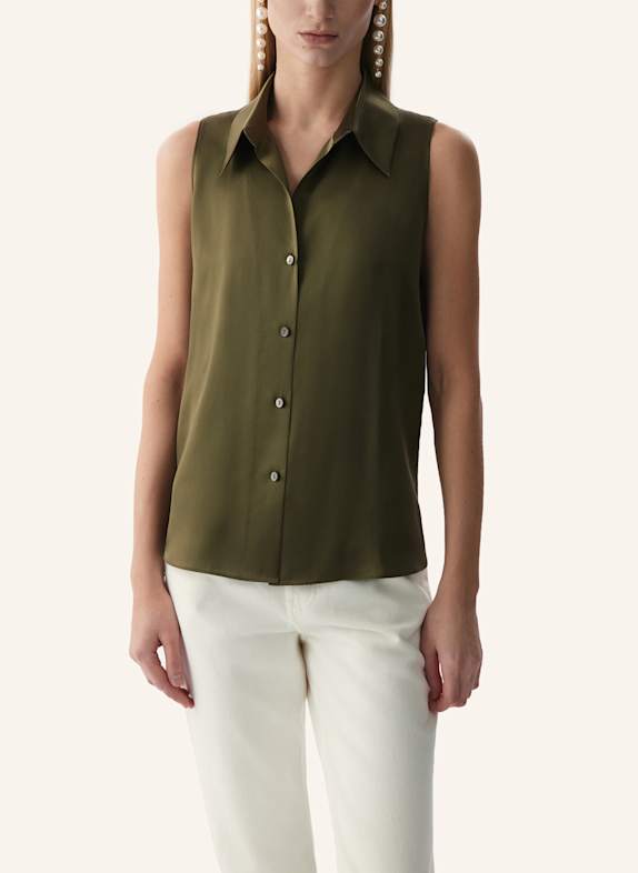 PINXIT Seidenbluse KHAKI