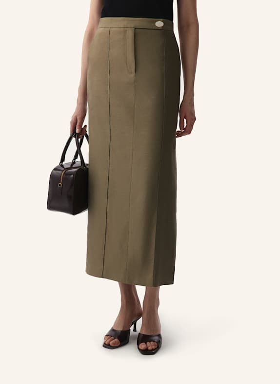 PINXIT Leinenrock KHAKI