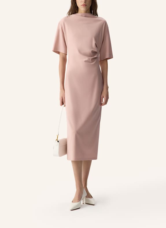 PINXIT Midikleid mit Drapierung HELLROSA