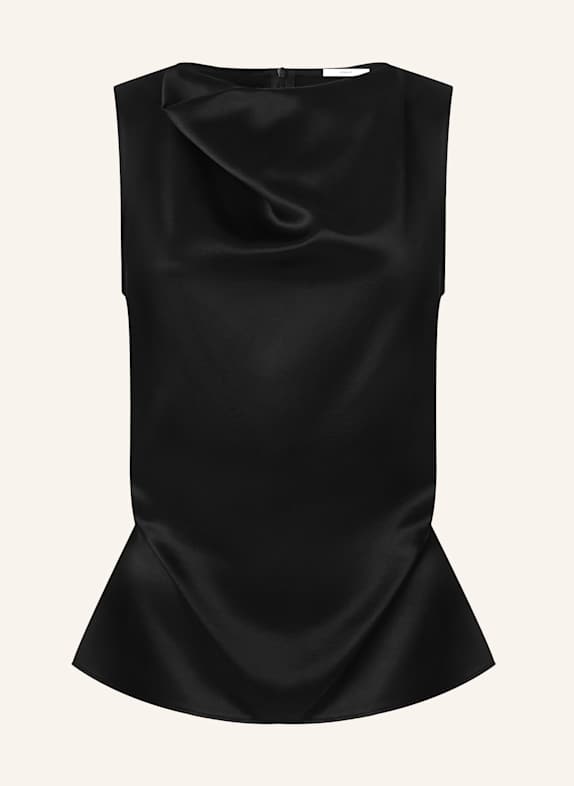 PINXIT Viskose Satin-Top SCHWARZ