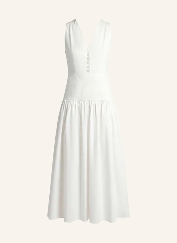 PINXIT Maxikleid aus Baumwolle mit V-Ausschnitt WEISS