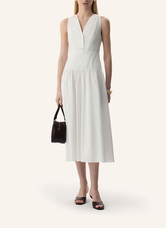 PINXIT Maxikleid aus Baumwolle mit V-Ausschnitt WEISS