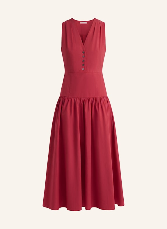 PINXIT Maxikleid aus Baumwolle mit V-Ausschnitt ROT