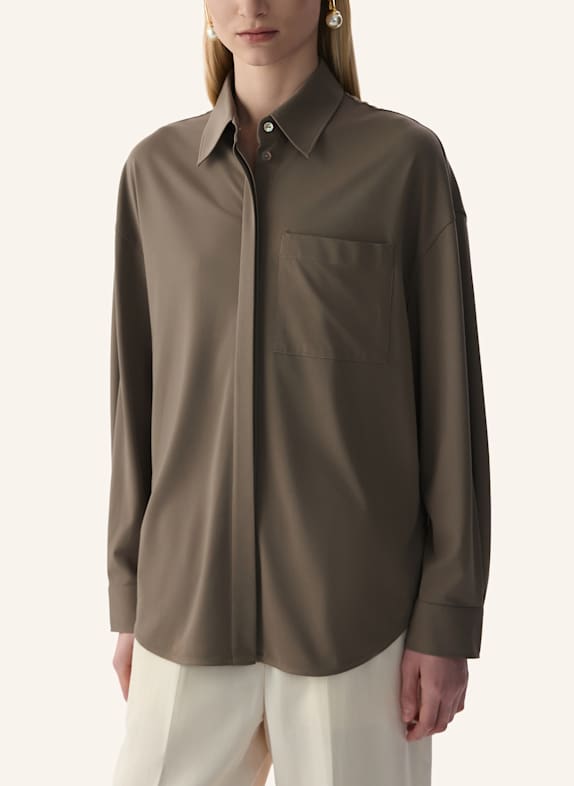 PINXIT Strickhemd TAUPE