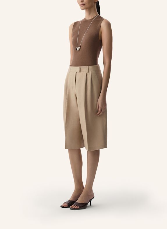 PINXIT Leinen-Bermudas BEIGE