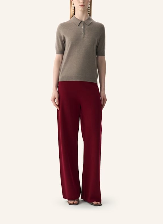 PINXIT Poloshirt aus Wolle und Seide BEIGE
