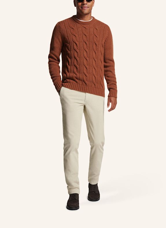 MR MARVIS Pullover THE CABLE KNIT PULLOVER DUNKELORANGE