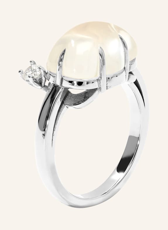 VIERI Ring WOLKE MILCHQUARZ BRILLANT WEISSGOLD