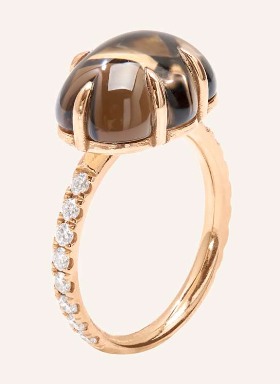VIERI Ring WOLKE RAUCHQUARZ BRILLANT PAVÉ ROSÉGOLD