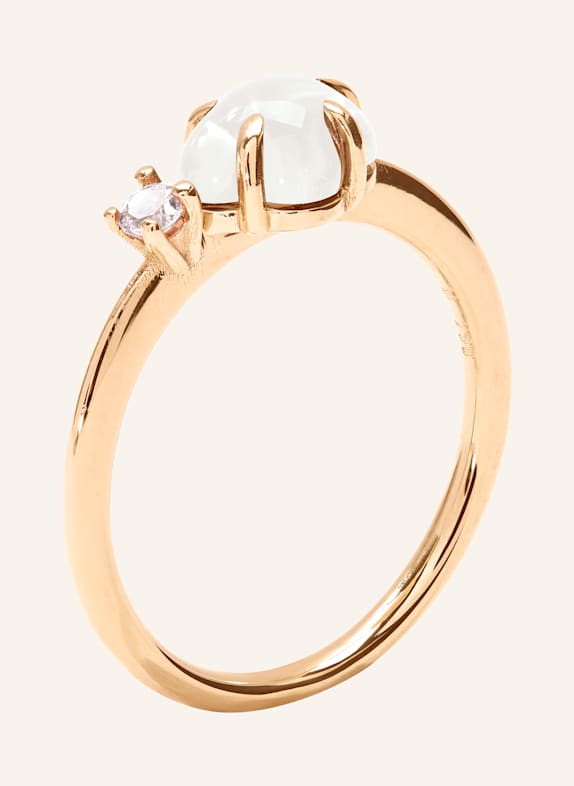 VIERI Ring WOLKE MILCHQUARZ BRILLANT MITTELGROß ROSÉGOLD