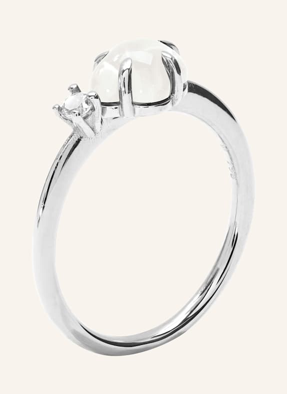 VIERI Ring WOLKE MILCHQUARZ BRILLANT MITTELGROß WEISSGOLD