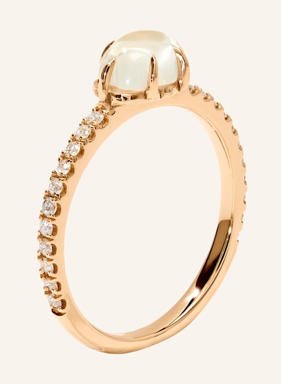 VIERI Ring WOLKE MILCHQUARZ BRILLANT PAVÉ MITTELGROß ROSÉGOLD