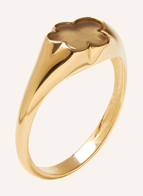 VIERI Ring WOLKE FLACH MILCHQUARZ GOLD