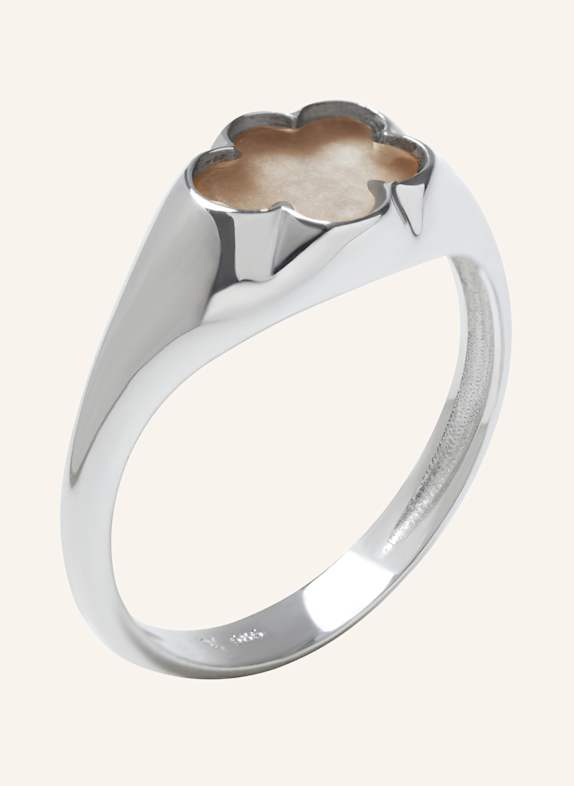 VIERI Ring WOLKE FLACH RAUCHQUARZ WEISSGOLD