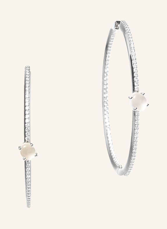 VIERI Ohrring WOLKE MILCHQUARZ BRILLANT PAVÉ WEISSGOLD