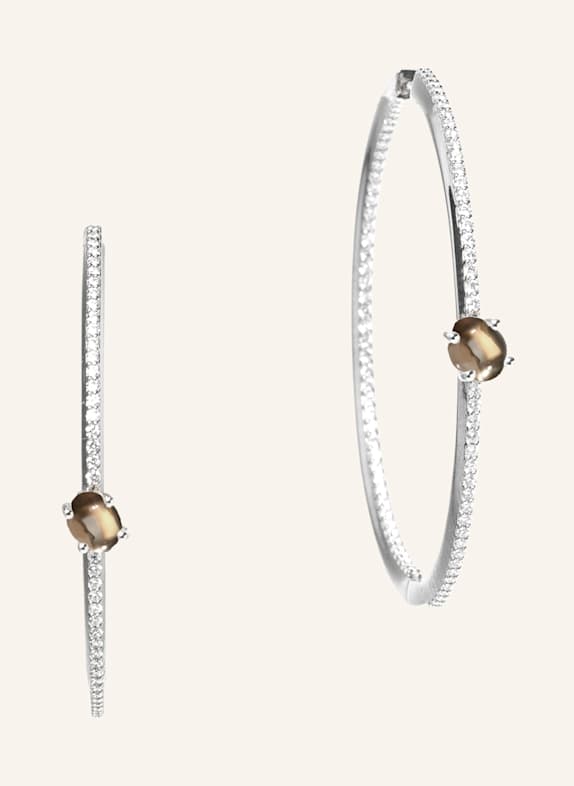 VIERI Ohrring WOLKE RAUCHQUARZ BRILLANT PAVÉ WEISSGOLD