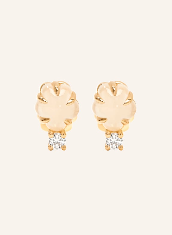 VIERI Ohrstecker WOLKE MILCHQUARZ BRILLANT GOLD