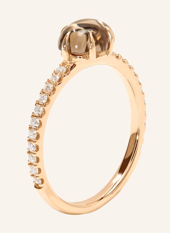 VIERI Ring WOLKE RAUCHQUARZ BRILLANT PAVÉ MITTELGROß ROSÉGOLD