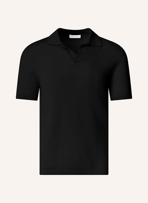 KIEFERMANN Strick-Poloshirt LURAS aus Merino SCHWARZ