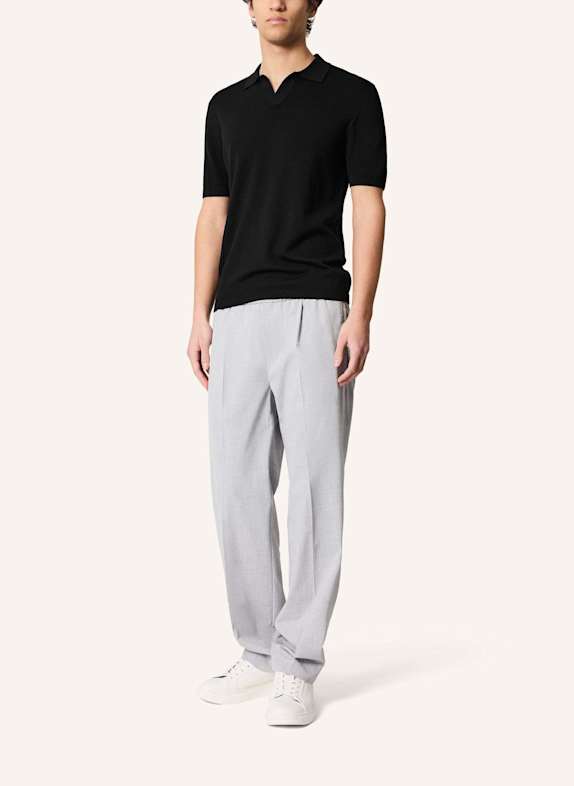 KIEFERMANN Strick-Poloshirt LURAS aus Merino SCHWARZ