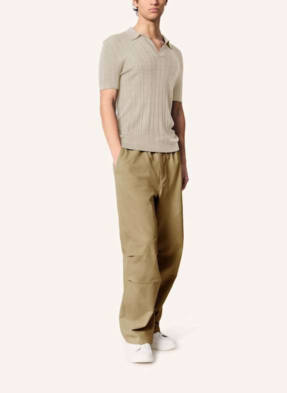 KIEFERMANN Strick-Poloshirt BORTISO aus Merino BEIGE