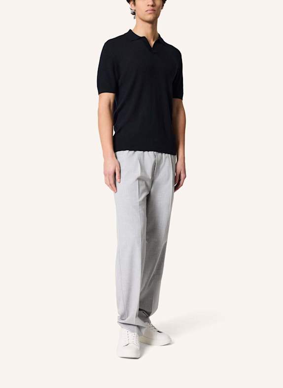 KIEFERMANN Strick-Poloshirt LURAS aus Merino BLAU