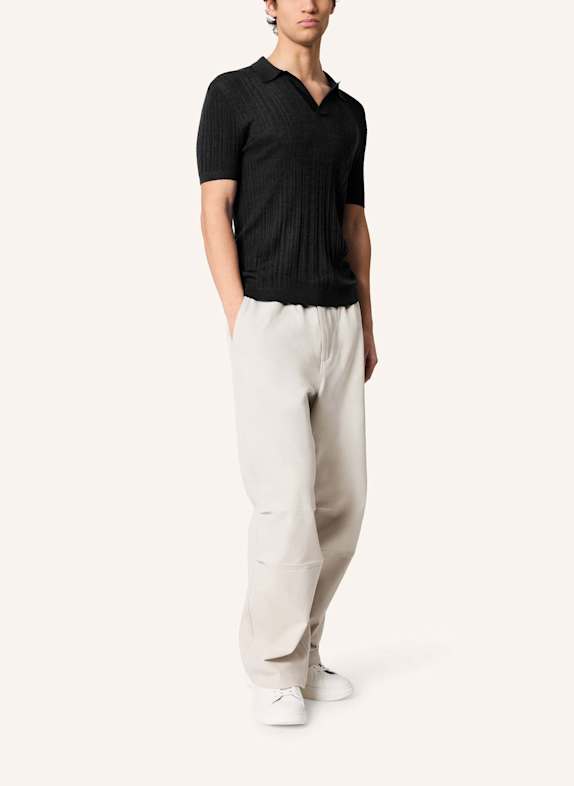 KIEFERMANN Strick-Poloshirt BORTISO aus Merino SCHWARZ