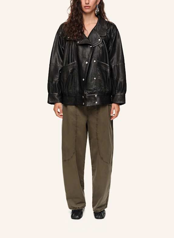 BIMBA Y LOLA Lederjacke SCHWARZ