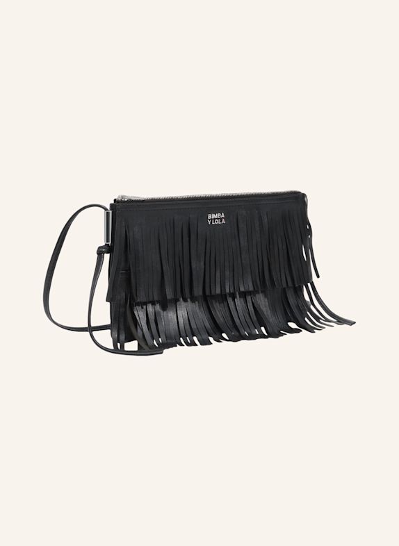 BIMBA Y LOLA Leder-Clutch SCHWARZ