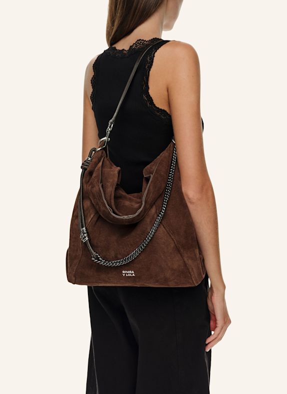 BIMBA Y LOLA Wildleder-Shopper-Tasche BRAUN