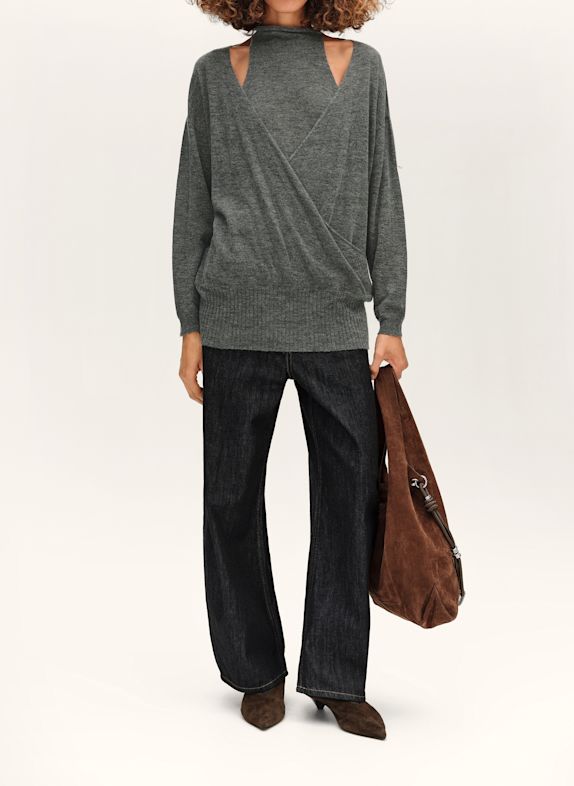 BIMBA Y LOLA Wickel-Strickpullover GRAU