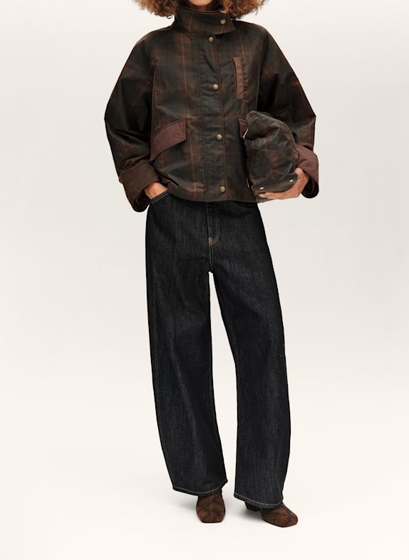 BIMBA Y LOLA Wachspatchwork-Trenchcoat SCHWARZ