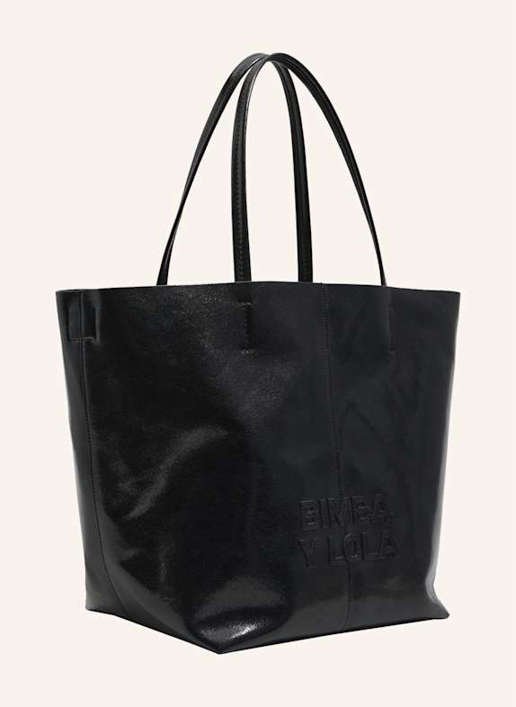 BIMBA Y LOLA Leder-Shopper-Tasche SCHWARZ