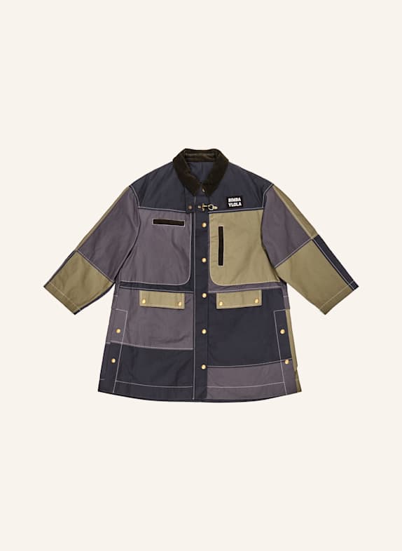 BIMBA Y LOLA Mehrfarbiger Patchwork-Miditrendcoat BLAU