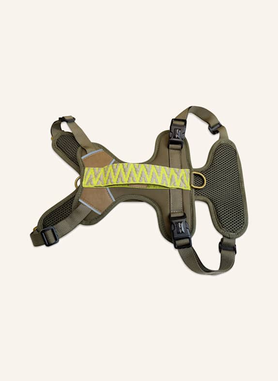 HEY LANA Hundegeschirr TRÈS CHIC OLIV/ NEONGELB