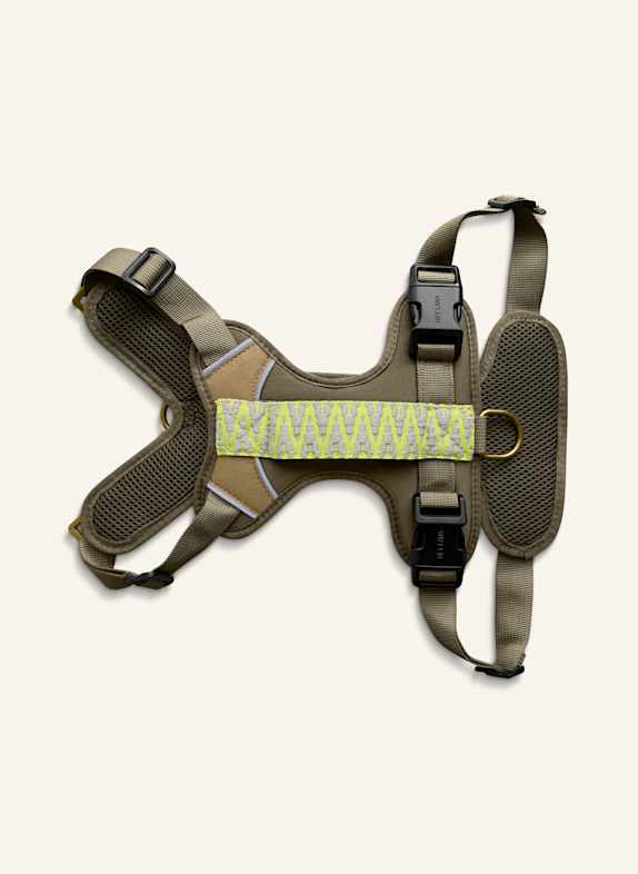 HEY LANA Hundegeschirr TRÈS CHIC OLIV/ NEONGELB