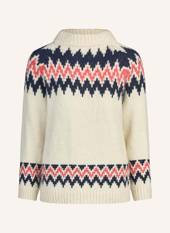 DOUIE Pullover PARIS aus Cashmere HELLBRAUN/ WEISS/ SCHWARZ