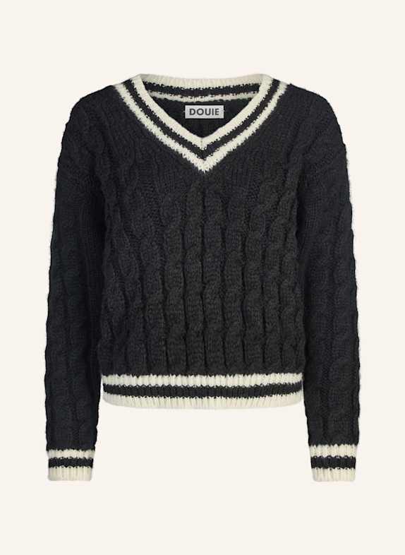 DOUIE Pullover POLO aus Cashmere SCHWARZ